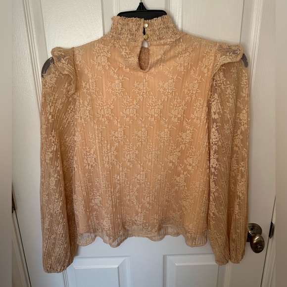 Anthropologie Porridge Sheer Lace Womens Blouse Small Romantic Victorian Poet - Picture 4 of 9